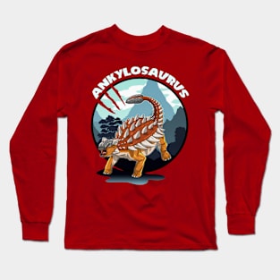 Ankylosaurus Dinosaur Design With Background Long Sleeve T-Shirt